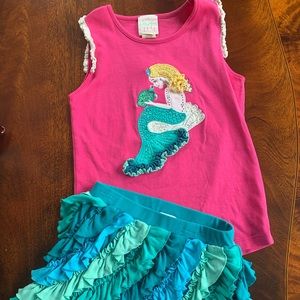SOLD Lemon Loves Lime Girls Skort Set- 8/10